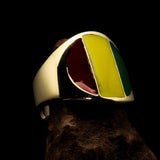 Perfectly crafted Men's National Flag Ring Guinea - solid Brass - BikeRing4u