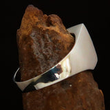 Excellent crafted Men's Franciscan Corona Cross Ring - antiqued Sterling Silver - BikeRing4u