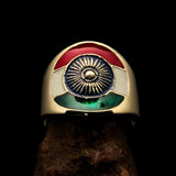 Perfectly crafted Men's National Flag Ring India - solid Brass - BikeRing4u