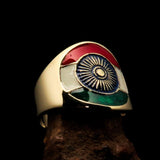 Perfectly crafted Men's National Flag Ring India - solid Brass - BikeRing4u
