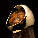 Excellent crafted Men's Ring modern black Christian Cross - Solid Brass - BikeRing4u