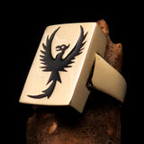 Excellent crafted Men's Ring Black Phoenix - Solid Brass - BikeRing4u