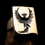 Excellent crafted Men's Ring Black Phoenix - Solid Brass - BikeRing4u