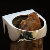 Perfectly crafted Men's Union Jack Flag Ring UK Great Britain - Sterling Silver - BikeRing4u