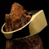 Excellent crafted rectangle shaped black Human Evolution Ring - solid Brass - BikeRing4u