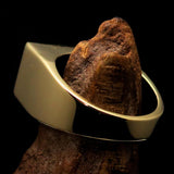 Excellent crafted rectangle shaped black Human Evolution Ring - solid Brass - BikeRing4u