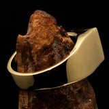 Excellent crafted rectangle shaped red Human Evolution Ring - solid Brass - BikeRing4u