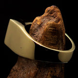 Excellent crafted rectangle shaped red Human Evolution Ring - solid Brass - BikeRing4u