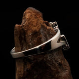 Well made 2 Word Ring NO BUDDY bold Letters - Sterling Silver - BikeRing4u