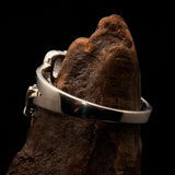 Well made 2 Word Ring NO BUDDY bold Letters - Sterling Silver - BikeRing4u