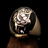 Excellent crafted Men's Aquarius Ring Black Zodiac - Solid Brass - BikeRing4u