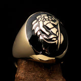 Excellent crafted Men's Aquarius Ring Black Zodiac - Solid Brass - BikeRing4u