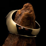 Excellent crafted Men's Biker Ring Black Hebrew Skull - Solid Brass - BikeRing4u