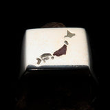 Excellent crafted Men's Japanese Flag Ring Japan - Sterling Silver - BikeRing4u