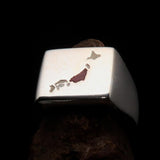 Excellent crafted Men's Japanese Flag Ring Japan - Sterling Silver - BikeRing4u