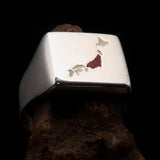 Excellent crafted Men's Japanese Flag Ring Japan - Sterling Silver - BikeRing4u