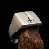 Excellent crafted Men's Finnish Flag Ring Finland - Sterling Silver - BikeRing4u