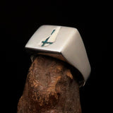 Excellent crafted Men's Finnish Flag Ring Finland - Sterling Silver - BikeRing4u