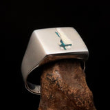 Excellent crafted Men's Finnish Flag Ring Finland - Sterling Silver - BikeRing4u