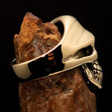 Excellent crafted Men's Communist Skull Ring black Hammer Sickle - solid Brass - BikeRing4u