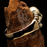 Excellent crafted Men's black 1% Outlaw Biker Skull and Bones Ring - solid Brass - BikeRing4u