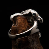 Sterling Silver Men's Ring ancient three headed Elephant - BikeRing4u