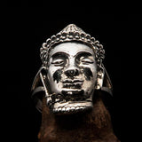 Excellent crafted Sterling Silver Buddha Ring ancient Phra Phrom Cambodia - BikeRing4u