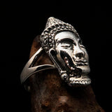 Excellent crafted Sterling Silver Buddha Ring ancient Phra Phrom Cambodia - BikeRing4u