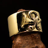 Excellent crafted Yankee Cavalry Horn Ring - Solid Brass - BikeRing4u