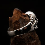 Excellent crafted Men's Biker Ring Skull and Bones - Sterling Silver - BikeRing4u
