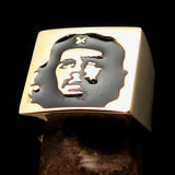 Excellent crafted Men's Revolution Ring black Socialist - Solid Brass - BikeRing4u