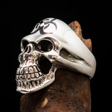Excellent crafted Men's Gamer Ring Black Biohazard Skull - Sterling Silver 925 - BikeRing4u