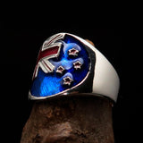 Excellent crafted Men's National Flag Ring New Zealand - Sterling Silver - BikeRing4u