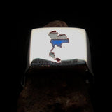 Excellent crafted Men's Thai Flag Ring Thailand - Sterling Silver - BikeRing4u