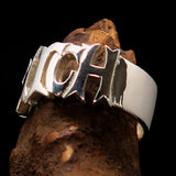Excellent crafted One Word Bitch Ring - Sterling Silver - BikeRing4u