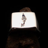 Excellent crafted Men's National Flag Ring Israel - Sterling Silver - BikeRing4u