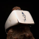 Excellent crafted Men's National Flag Ring Israel - Sterling Silver - BikeRing4u