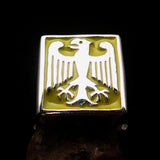 Perfectly crafted Men's yellow German Eagle Seal Ring - Sterling Silver - BikeRing4u