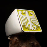 Perfectly crafted Men's yellow German Eagle Seal Ring - Sterling Silver - BikeRing4u