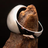 Perfectly crafted Men's Communist Ring yellow Hammer Sickle Crest CCCP - Sterling Silver - BikeRing4u
