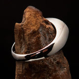 Excellent crafted oval Men's Ring Jesus in Hebrew yellow - Sterling Silver - BikeRing4u