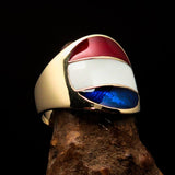 Perfectly crafted Men's National Flag Ring Holland Netherlands - solid Brass - BikeRing4u