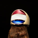 Perfectly crafted Men's National Flag Ring Holland Netherlands - solid Brass - BikeRing4u