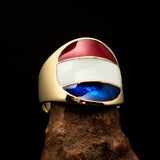 Perfectly crafted Men's National Flag Ring Holland Netherlands - solid Brass - BikeRing4u