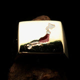 Excellent crafted Men's Japanese National Flag Ring Japan - Solid Brass - BikeRing4u