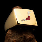 Excellent crafted Men's Japanese National Flag Ring Japan - Solid Brass - BikeRing4u