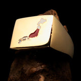 Excellent crafted Men's Japanese National Flag Ring Japan - Solid Brass - BikeRing4u