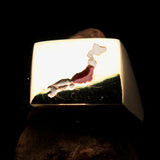 Excellent crafted Men's Japanese National Flag Ring Japan - Solid Brass - BikeRing4u