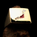 Excellent crafted Men's Japanese National Flag Ring Japan - Solid Brass - BikeRing4u