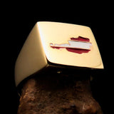 Excellent crafted Men's Austrian National Flag Ring Austria - Solid Brass - BikeRing4u